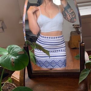 Beautiful Pale Blue Lace Detailed Crop Top